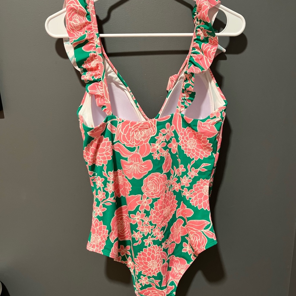 Boden Pink and Green Floral One Piece Swimsuit - Picture 7 of 7